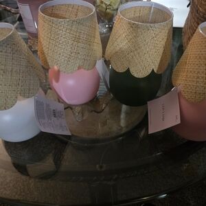 Elegant Home Accents Table Lamp Set - Pink, Green, White